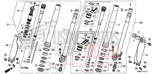 FRONT FORK (CRF250RF-H) CRF250RG de 2016